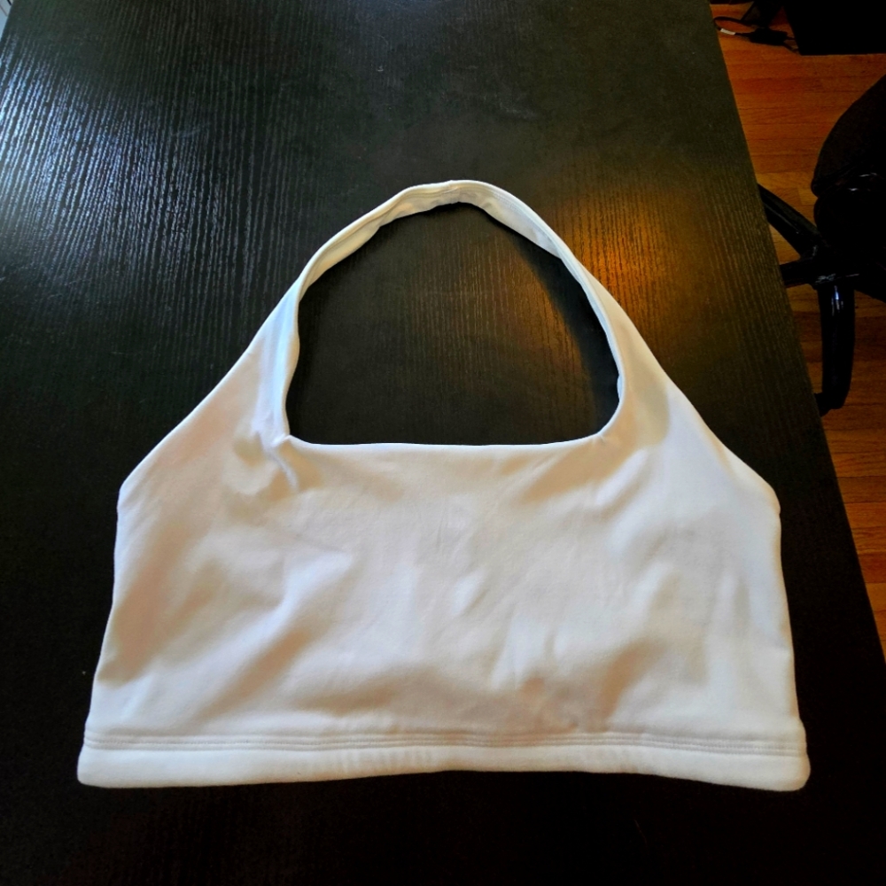 White Halter Sports Bra